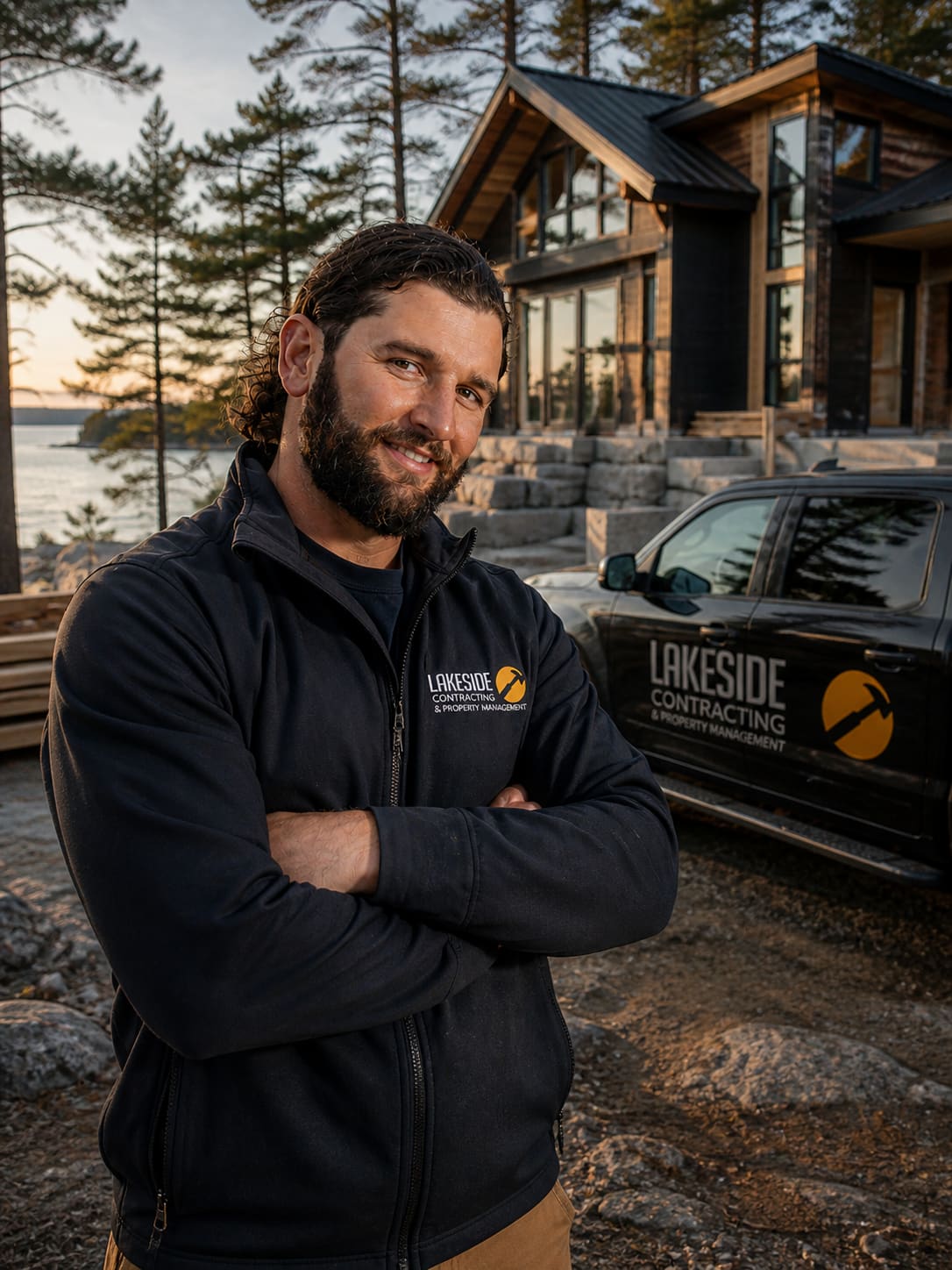 Mitch Joiner, owner of Lakeside Muskoka, on a Parry Sound build site